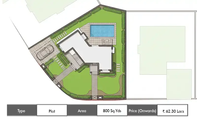 Arvind Sensora Plot floor plan, 800 sq ft carpet area